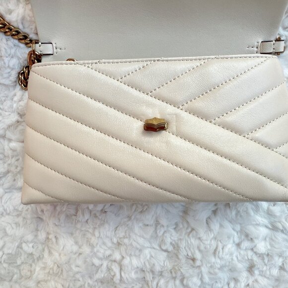 Tory Burch Kira Chevron Chain Wallet in Color New Cream - Picture 12 of 15